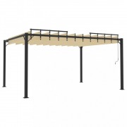 Pergola s lamelovou strechou 3 x 4 m hliník / látka Dekorhome