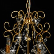 Závesná lampa luster zlatá / krištáľ 6 x E14 Dekorhome - POSLEDNÝ KUS