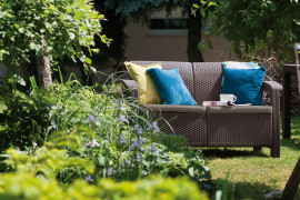 Záhradná pohovka CORFU LOVE SEAT plast / látka