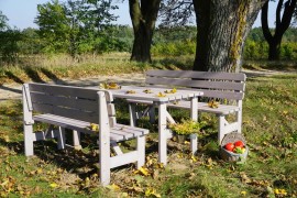 Záhradná lavička VIKING 150 cm sivá