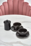 Jedálenský stôl AMBROSIO 90 cm mramor / čierna