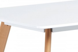 Jedálenský stôl DT-605 WT 120x80 cm biela / buk