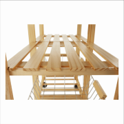 Servírovací stolík LUMBER drevo / keramika