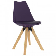 Jedálenská stolička 4 ks plast / umelá koža / buk Dekorhome