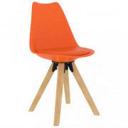 Jedálenská stolička 2 ks plast / umelá koža / buk Dekorhome