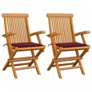 Záhradná stolička 2 ks teak / látka Dekorhome