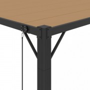 Pergola s lamelovou strechou 3 x 3 m hliník / látka Dekorhome