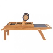 Skladacie záhradné lehátko teak / textilen Dekorhome