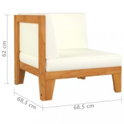Záhradná pohovka 3ks akácie / látka Dekorhome