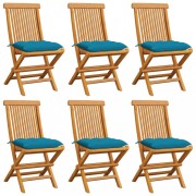 Záhradná stolička skladacia 6 ks teak / látka Dekorhome