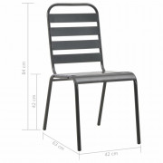 Záhradný bistro set 3 ks tmavosivá