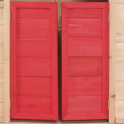 Detský drevený domček prírodná / červená Dekorhome