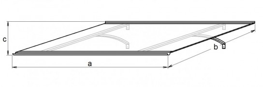 Vchodová strieška 160/85 hliník / plexisklo Dekorhome