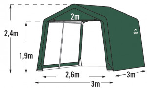 Plachtový prístrešok 3 x 3 m zelená Dekorhome