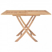 Skladací záhradný stôl 120x120 cm teakové drevo Dekorhome