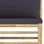 Záhradná sedacia súprava 7 ks bambus / sivá Dekorhome