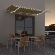 Ručne zaťahovacia markíza s LED svetlom 450x350 cm Dekorhome