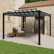 Pergola s lamelovou strechou 3 x 3 m hliník / látka Dekorhome