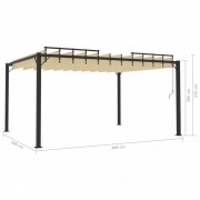 Pergola s lamelovou strechou 3 x 4 m hliník / látka Dekorhome