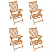 Záhradná stolička 4 ks teak / látka Dekorhome