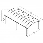 Palram Arcadia 6400hliníkový (montovaný) prístrešok s oblúkovou strechou
