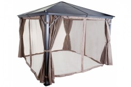 Pergola s bočnou stenou a moskytiérou 3x3m WH8401 Dekorhome