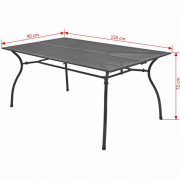 Záhradný jedálenský stôl 150x90 cm antracit oceľové pletivo