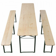 Skladací pivný set stôl s 2 lavicami 220 cm jedľa