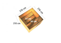 Vonkajšia fínska sauna s predsieňou 276 x 276 cm Dekorhome