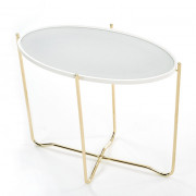 Konzolový stolík KN2 biela / zlatá