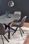 Rozkladací jedálenský stôl CAPELLO 180/240 cm sivá / čierna