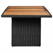 Záhradný stôl 200 x 100 cm čierna / hnedá Dekorhome