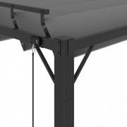 Pergola s lamelovou strechou 3 x 3 m hliník / látka Dekorhome