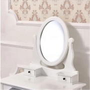 Toaletný stolík s taburetom LINET NEW biela / strieborná