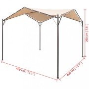 Záhradný altánok 4 x 4 m béžová / čierna Dekorhome