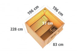 Vonkajšia fínska sauna 196 x 196 cm Dekorhome