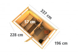 Vonkajšia fínska sauna s predsieňou 337 x 196 cm Dekorhome