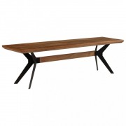 Jedálenský stôl a lavice hnedá / čierna Dekorhome