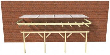 Drevená pergola CLASSIC 3A 200x350 cm Dekorhome