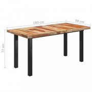 Jedálenský stôl 180x90 cm hnedá / čierna Dekorhome