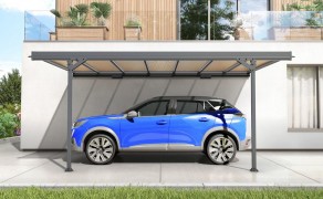 Kovový prístrešok / Carport ku stene 298 x 509 cm Dekorhome