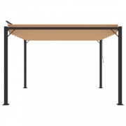 Pergola s lamelovou strechou 3 x 3 m hliník / látka Dekorhome