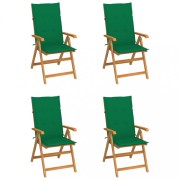 Záhradná stolička 4 ks teak / látka Dekorhome