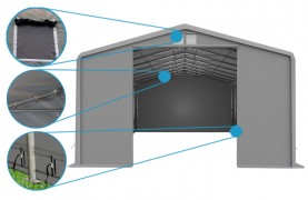 Skladová hala XXL 8x20x5m sivá - nehorľavá