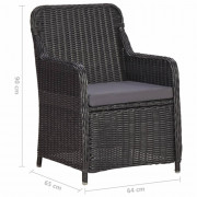 Záhradný bistro set 3 ks čierna / sivá Dekorhome