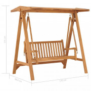 Záhradná hojdačka 170 / 120 cm teak Dekorhome