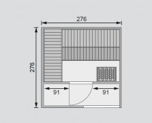 Vonkajšia fínska sauna s predsieňou 276 x 276 cm Dekorhome