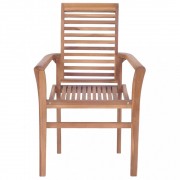Stohovateľné jedálenské stoličky 4 ks hnedá Dekorhome