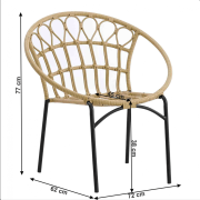 Záhradná stolička ELDIA prírodná / čierna