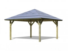 Drevený prístrešok / carport 431x431 cm Dekorhome